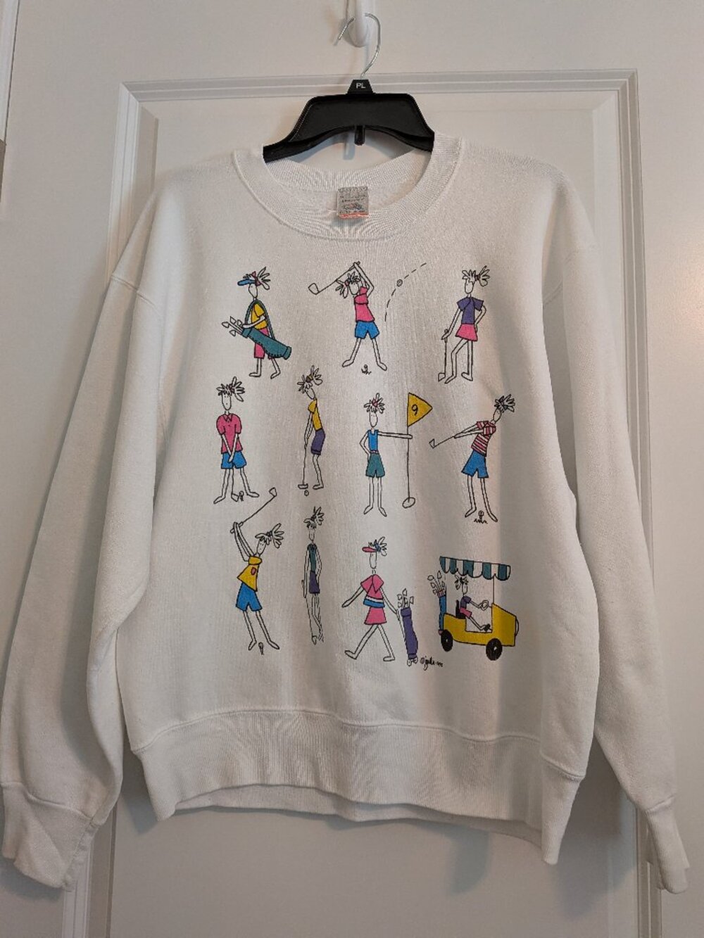 Vintage 1990 Juli Crewneck Sweatshirt Cartoon Golf Size M